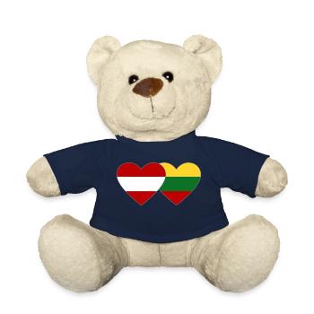 Österreich Litauen Flagge Herz - Teddy - French Navy - Vorne