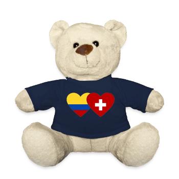 Colombie Suisse Drapeau Coeur - Nounours - bleu marine - Devant