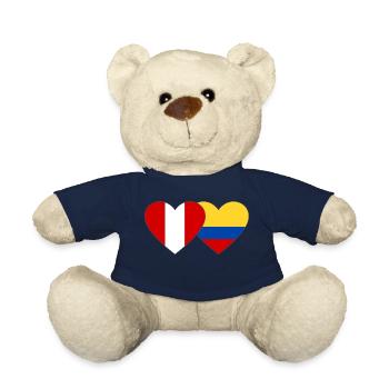 Pérou Colombie Drapeau Coeur - Nounours - bleu marine - Devant