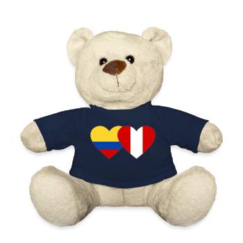 Colombie Pérou Drapeau Coeur - Nounours - bleu marine - Devant