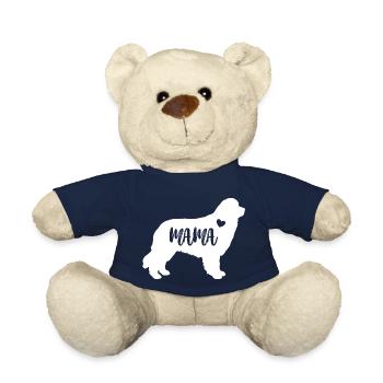 Terre-Neuve maman maman chien mignon cadeau de fête des mères - Nounours - bleu marine - Devant