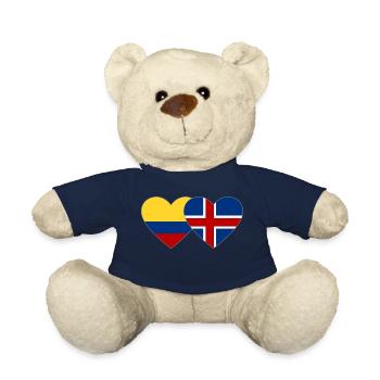 Colombie Islande Drapeau Coeur - Nounours - bleu marine - Devant