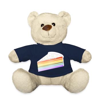 Stück Regenbogen Kuchen in zarten Pastellfarben - Teddy - French Navy - Vorne