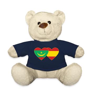 Mauritanie Espagne Drapeau Coeur - Nounours - bleu marine - Devant
