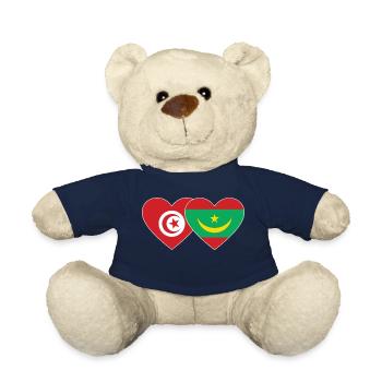 Tunisie Mauritanie Drapeau Coeur - Nounours - bleu marine - Devant