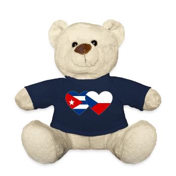 Kuba Tschechien Flagge Herz - Teddy - French Navy - Vorne