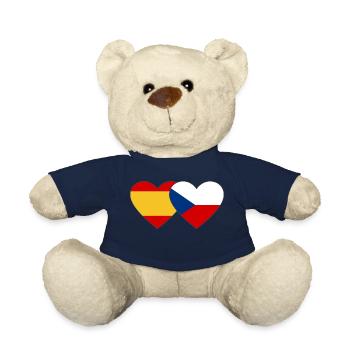 Spanien Tschechien Flagge Herz - Teddy - French Navy - Vorne
