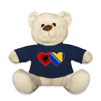Albanien Bosnien Flagge Herz used - Teddy - French Navy - Vorne
