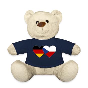 Deutschland Tschechien Flagge Herz Flagge - Teddy - French Navy - Vorne