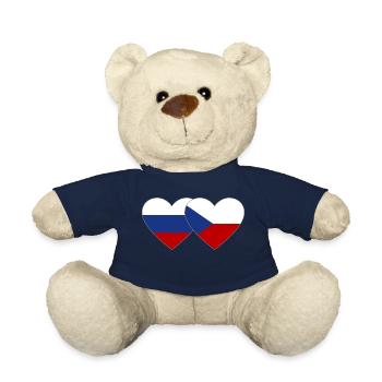 Russland Tschechien Flagge Herz Flagge - Teddy - French Navy - Vorne