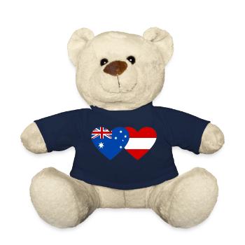 Australien Österreich Flagge Herz Flagge - Teddy - French Navy - Vorne