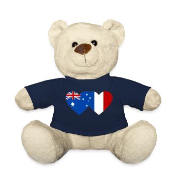 Drapeau de l’Australie France Coeur - Nounours - bleu marine - Devant