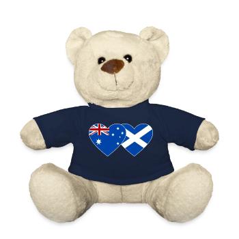 Australia Scotland Flag Heart - Teddy Bear - french navy - Front
