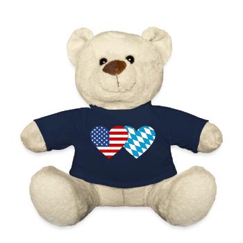 Amerika Bayern Flagge Herz - Teddy - French Navy - Vorne