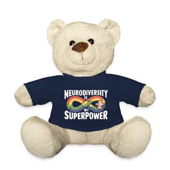 Neurodiversity is My Superpower - Teddy Bear - french navy - Front