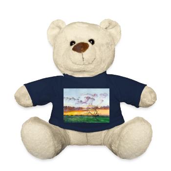 Jellyfish in the Sky, Romance, Watercolor - Teddy Bear - french navy - Front