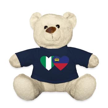 Nigeria Liechtenstein Flagge Herz - Teddy - French Navy - Vorne