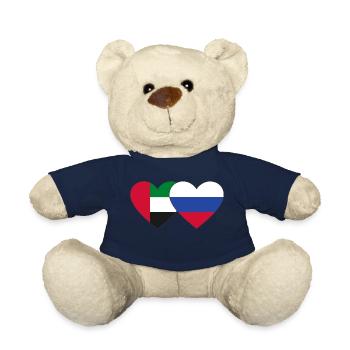 United Arab Emirates Russia Flag Heart - Teddy Bear - french navy - Front