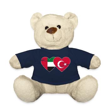 United Arab Emirates Turkey Flag Heart - Teddy Bear - french navy - Front