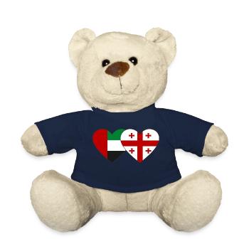 United Arab Emirates Georgia Flag Heart - Teddy Bear - french navy - Front