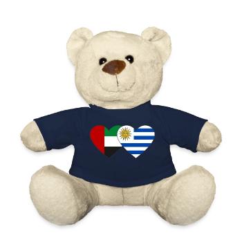 United Arab Emirates Uruguay Flag Heart - Teddy Bear - french navy - Front