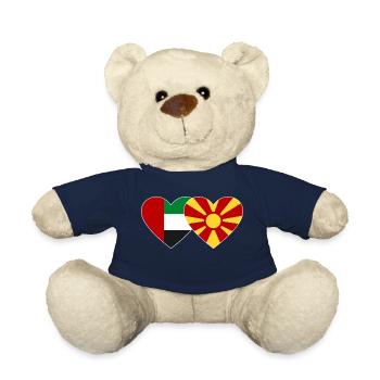United Arab Emirates Macedonia Flag - Teddy Bear - french navy - Front