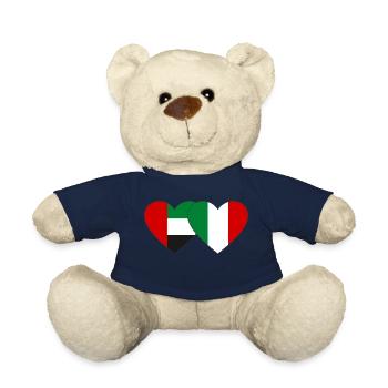 United Arab Emirates Italy Flag Heart - Teddy Bear - french navy - Front