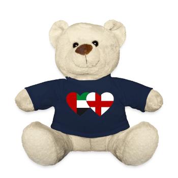 United Arab Emirates England Flag Heart - Teddy Bear - french navy - Front