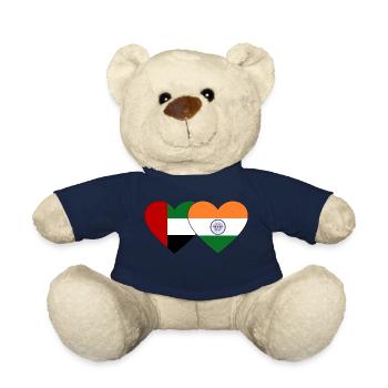 United Arab Emirates India Flag Heart - Teddy Bear - french navy - Front