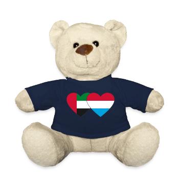 United Arab Emirates Luxembourg Flag Heart - Teddy Bear - french navy - Front