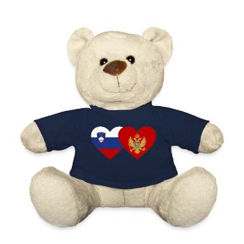 Slowenien Montenegro Flagge Herz - Teddy - French Navy - Vorne