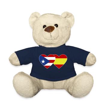 Puerto Rico Spanien Flagge Herz - Teddy - French Navy - Vorne