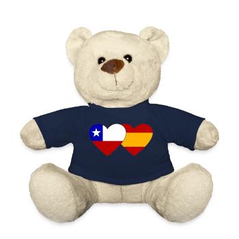 Chili Espagne Drapeau Coeur - Nounours - bleu marine - Devant