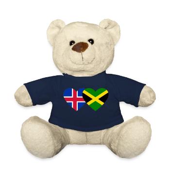 Islande Jamaïque Drapeau Coeur - Nounours - bleu marine - Devant
