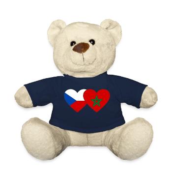 Tschechien Marokko Flagge Herz - Teddy - French Navy - Vorne