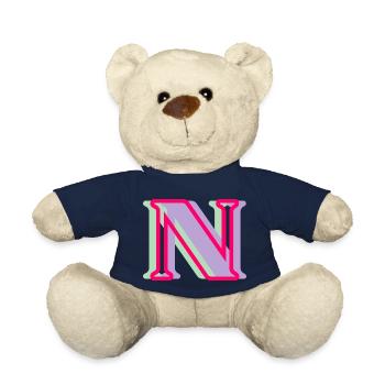 Mehrfarbiger Buchstabe n - Teddy - French Navy - Vorne