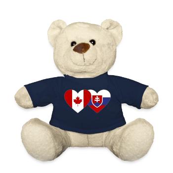 Canada Slovakia Flag Heart - Teddy Bear - french navy - Front