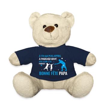 Bonne fete papa bleu ciel - Nounours - bleu marine - Devant