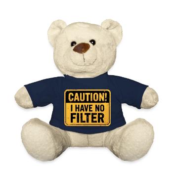 Attention je n’ai pas de filtre Drôle Citation honnête - Nounours - bleu marine - Devant