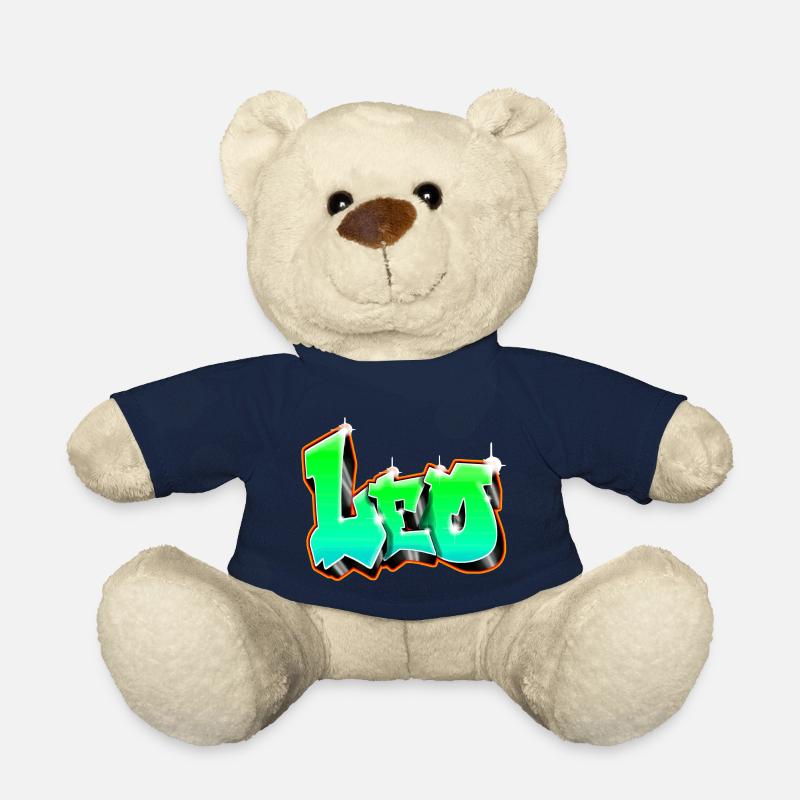 Leo Graffiti Green - Teddy Bear - french navy