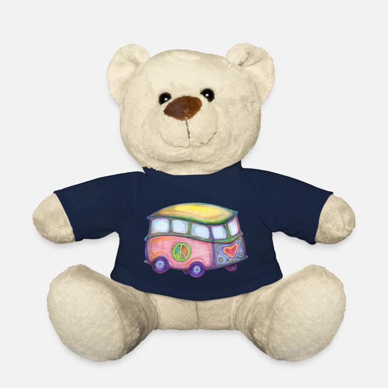 Bus Love Peace Hippie - Teddy - French Navy