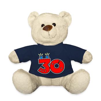 30 Blaulicht 30. Geburtstag Zahl Ziffer Lustig - Teddy - French Navy - Vorne