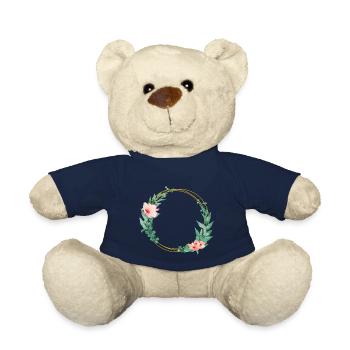 Magical flowers wreath - Teddy Bear - french navy - Front