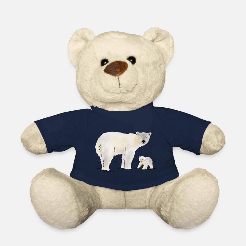 Ours polaire avec ourson - Nounours - bleu marine