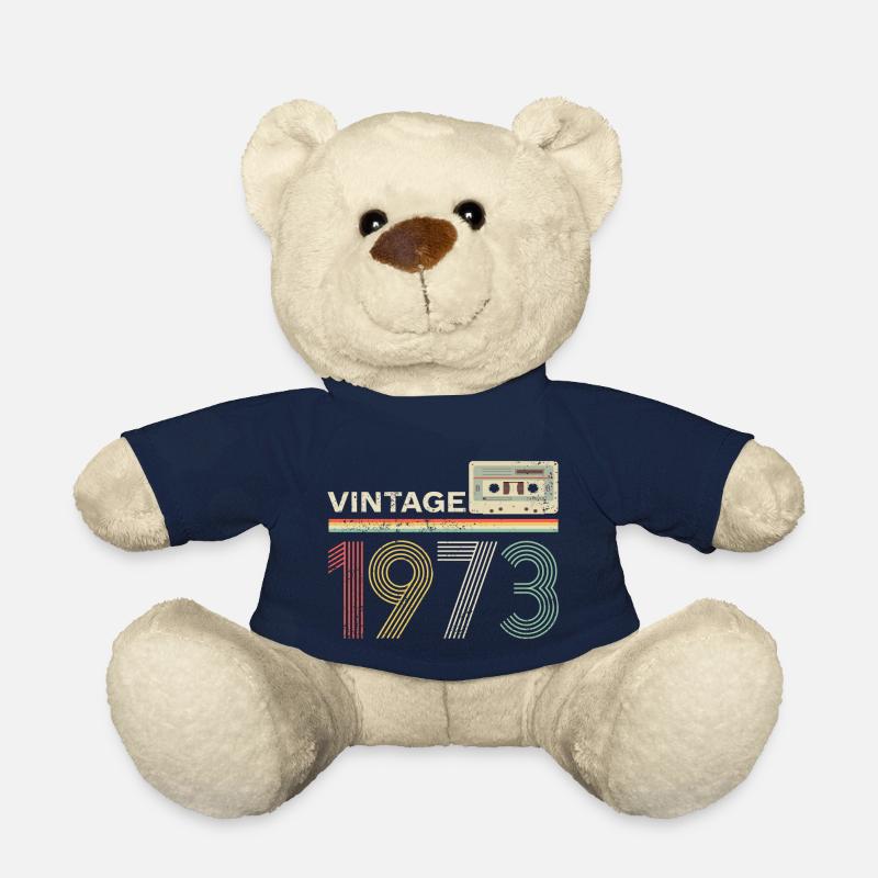 50th Birthday Vintage 1973 Cassette Retro Pseudo - Nounours - bleu marine