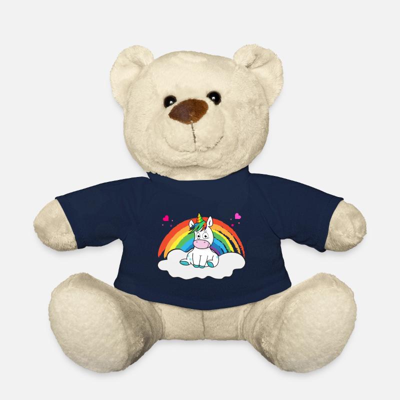 Magisches Einhorn auf Wolke mit Regenbogen - Teddy - French Navy