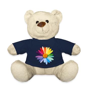 Marguerite Daisies Rainbow Colors Pride Gay - Teddy Bear - french navy - Front