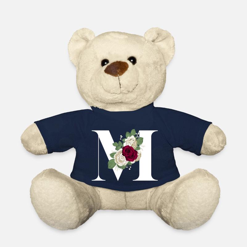 Buchstabe M geblümt - Teddy - French Navy