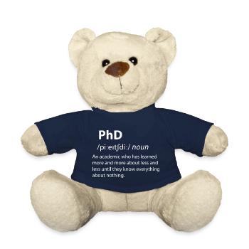 PhD Funny Dictionary Definition - Teddy Bear - french navy - Front