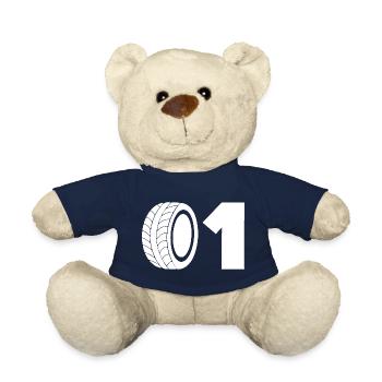 Motorsport tyre number 01 - Teddy Bear - french navy - Front